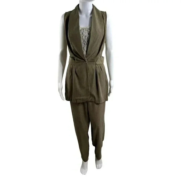 All That Jazz Vintage Womens Top/Jacket Pant Suit size 9/10 Minimalist - Picture 1 of 16